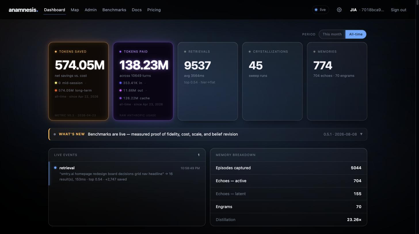 The Anamnesis dashboard